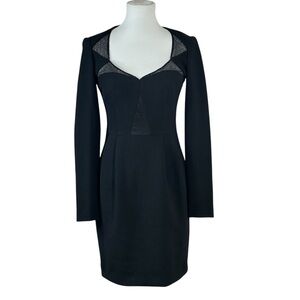 Nanette Lepore Black Long Sleeve Lace Cocktail Dress
